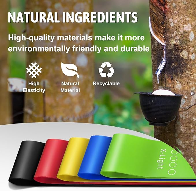 Resistance Bands for Working Out, Exercise Bands Resistance Bands Set with 5 Resistance Levels, Multi-Colored Workout Bands for Indoor & Outdoor Fitness, Leg Strength Training, Yoga