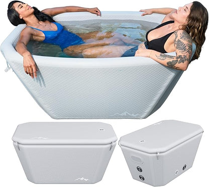 Endurance Cold Plunge 155 Gallon Ice Bath Tub Chiller Compatible Connections Inflatable, Durable, Portable, Insulated Design