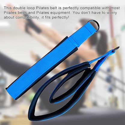Pilates Double Loop Straps for Reformer, D Ring Straps Handle, Yoga Exercise Straps, 2 PCS