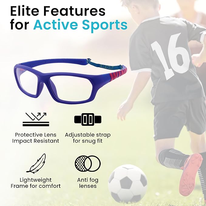 BLUE CUT Sports Protection Goggles, Anti-Fog Lenses Safety Glasses for Basketball, Pickleball and All Outdoor Sports