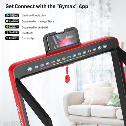 GYMAX Walking Pad, Dual LED Display 2 in 1 Under Desk Treadmill for Home with Remote & Smart App Control, 2.25HP Foldable Portable Treadmill Running Machine for Office Small Space
