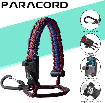 32OZ Insulated Water Bottle with Straw - Spout Lid, Sweat-Proof & BPA-Free Metal Reusable Water Bottles, Wide-Mouth Vacuum Insulated Bottle with Paracord Handle, Bottle Sleeve Bag & Protective Boot