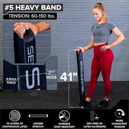 SERIOUS STEEL FITNESS Assisted 41" Pull-Up Band, Resistance & Stretch, Powerlifting & Pull-up Assist Loop (Single Band)