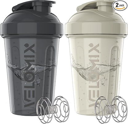 '-2 Pack- 20 oz Protein Shaker Bottles for Protein Mixes - 2x Wire Whisk | Leak Proof Shaker Cups for Protein Shakes and Pre Workout | Protein Shaker Bottle Pack
