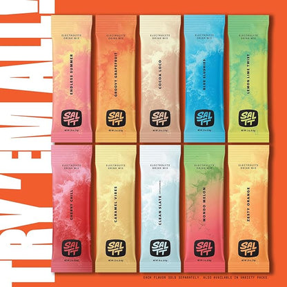 Keto Chow SALTT Electrolytes Powder Packets, Booyah Berry (30 Hydration Packets) - Magnesium, Potassium, Sodium, Trace Minerals - Vegan, Sugar Free, Gluten Free - Travel Essentials - Made in USA