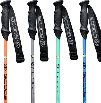 GOODE Carbon Neutral Ski Poles – Ultra-Lightweight & Durable Eco-Friendly Composite – High-Performance Shock Absorbing Downhill Ski Poles for Men & Women - Pair