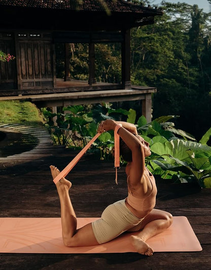 yogadesignlab YOGA DESIGN LAB | The Yoga Strap | Luxurious, Extra Long, Super Soft, Eco Printed | Studio Quality, Adjustable | Safely Stretch Further and Hold Longer | 8 ft Long