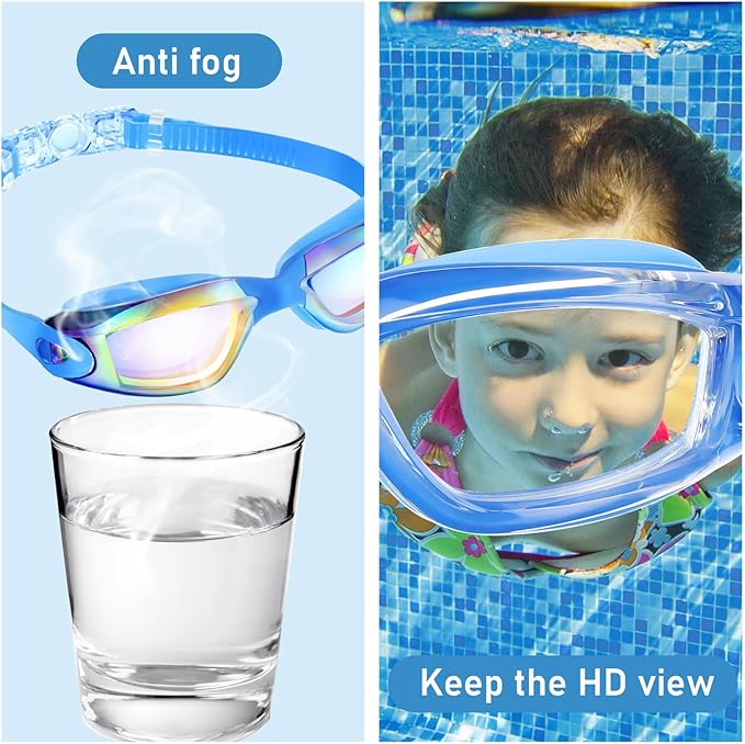 Konohan 10 Pack Swim Goggles Bulk for Kids adult Pool Goggles Anti Fog Silicone No Leak Swimming Glasses for Men Women Youth