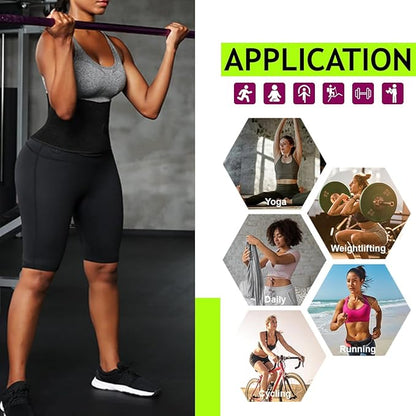 huiming Sauna Sweat Shorts for Women High Waisted stomach Waist Trainer Slimming Leggings Pants Body Shaper