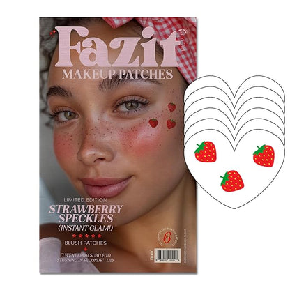 Fazit Makeup Patches - Face Makeup Patches - Beauty Face Makeup - Strawberry Speckles - Waterproof Strawberry Speckles - Temporary Face Strawberry Speckles For Women - 6 count