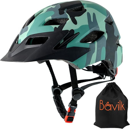 Kids Bike Helmet,Bavilk Kids Boys Girls Bike Helmets with LED Light Detachable Visor Children Youth Teen Multi-Sport for Skating Cycling Scooter Skateboard Adjustable & Lightweight 19.7"-22.4"