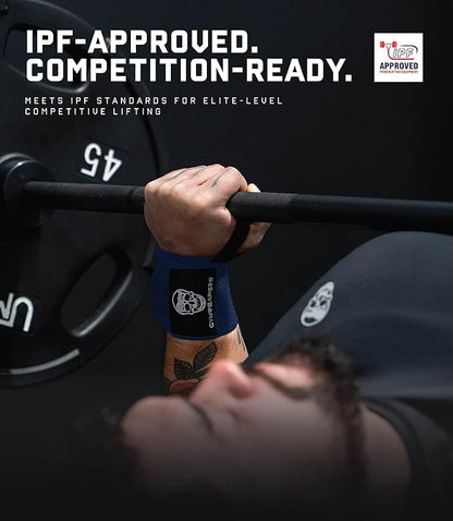 Gymreapers Weightlifting Wrist Wraps (IPF Approved) 18" Professional Quality Wrist Support with Heavy Duty Thumb Loop - Best Wrap for Powerlifting Competition, Strength Training, Bodybuilding
