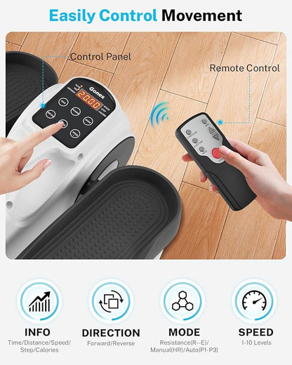 Gonex Under Desk Elliptical Exercise Machine, Leg Exerciser While Sitting for Seniors, 3-in-1 Mini Seated Pedal Exerciser as Seen on TV, 10 Resistance Levels, Manual/Auto Mode Mode for Home Office