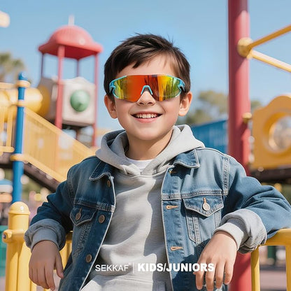 Kids Baseball Sunglasses for Boys Girls Youth Softball Cycling Sports Sunglasses UV400 Protection Age 5-12