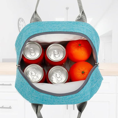 FlowFly Insulated Lunch Cooler Bag - Tote Bag Organizer for Women/Men, Sea Blue