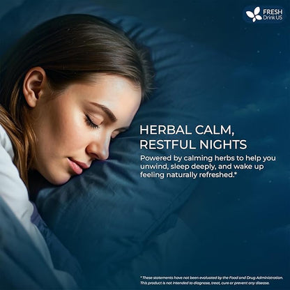 FreshDrinkUS, Premium 135 Tea Bags Better Sleep Herbal Tea | Caffeine-Free Loose Leaf Blend with Spearmint Leaves, Lemongrass Leaves, and Hawthorn Berry – Naturally Refreshing and Aromatic.