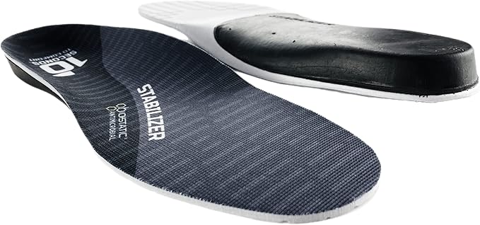 10 Seconds Stabilizer Insole, Medium Corrective Arch, Soft Support, Designed for Instability and Low-Profile Footwear, Deep Heel Cup, Anti Odor and Blister Topper (M 9.5/10.5, W12)