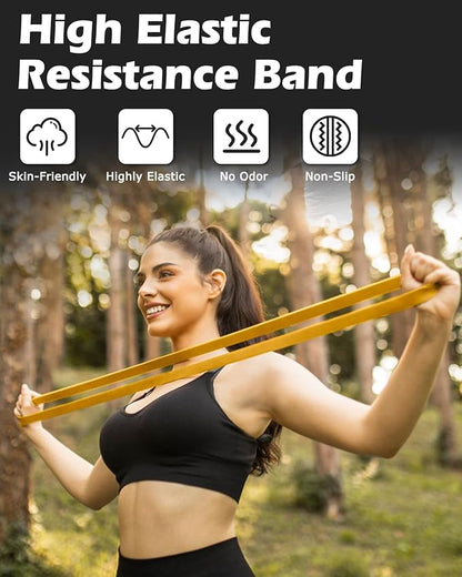 Zacro Resistance Bands, 6 Resistance Levels Pull Up Assistance Bands, Exercise Bands for Men&Women, Heavy Duty Resistance Band Set with Door Anchor, for Working Out, Muscle Training, Physical Therapy