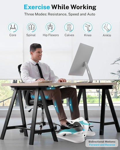 Gonex Under Desk Elliptical Exercise Machine, Leg Exerciser While Sitting for Seniors, 3-in-1 Mini Seated Pedal Exerciser as Seen on TV, 10 Resistance Levels, Manual/Auto Mode Mode for Home Office