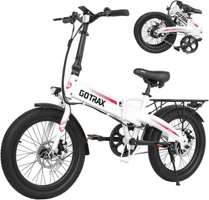 Gotrax 20" Folding Electric Bike with 40Miles (Pedal-assist1) by 48V Battery, 20Mph Power by Peak 500W, Adult Electric Bicycle with 5 Pedal-Assist Levels& LCD Display, Suitable for Commuting