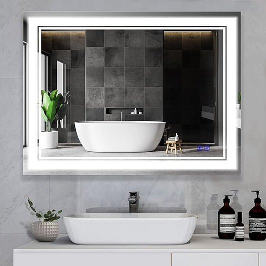 Led Mirror for Bathroom 36x28 Inch Large Makeup 3 Colors