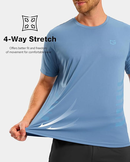 G Gradual Men's Workout Shirts Quick Dry Athletic Running T-Shirts Lightweight Moisture Wicking Short Sleeve Sports Gym Tops
