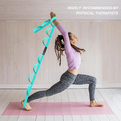 Premium Durable Stretch Straps with Loops, Stretching Strap for Physical Therapy, Multi-Loop Yoga Strap Fitness Exercise Strap for Yoga, Pilates, Dance, Flexibility&Exercise