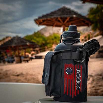 Iron InfideI Battle Bottle Sleeve - 64 oz and 32 oz Water Bottle Sleeve Only for Half Gallon 1L Steel Water Bottle | Rugged Cover with Molle for Versatile Design with Storage for Phone, Wallet & Keys