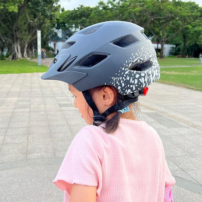 Kids Bike Helmet,Bavilk Kids Boys Girls Bike Helmets with LED Light Detachable Visor Children Youth Teen Multi-Sport for Skating Cycling Scooter Skateboard Adjustable & Lightweight 19.7"-22.4"