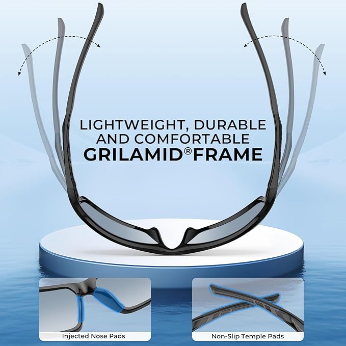 KastKing Chippewa Polarized Fishing Sunglasses, UV400 Protection Full Wrap Frame Sports Cycling Sunglasses, 1.0mm TAC Lenses