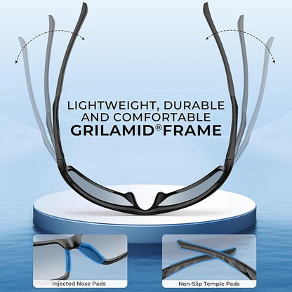 KastKing Chippewa Polarized Fishing Sunglasses, UV400 Protection Full Wrap Frame Sports Cycling Sunglasses, 1.0mm TAC Lenses