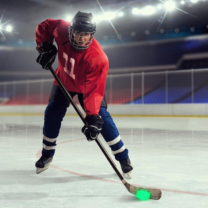 Elcoho Ice Hockey Puck, Glow in The Dark Party Pucks, Green Floor Puck Bulk with Drawstring Bag for Youth Adults Outdoor Indoor Sports Games Practicing & Training