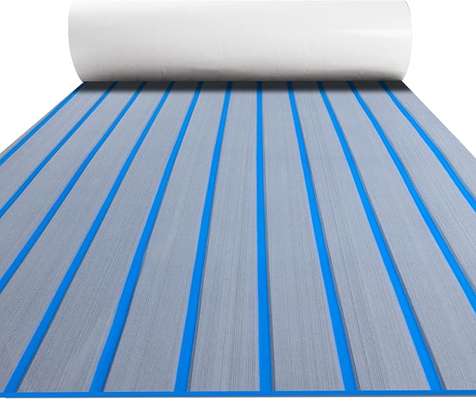 FOCEAN Boat Flooring EVA Foam Boat Decking Faux Teak Marine Flooring Boat Mat Boat Carpet Sheet for Motorboat RV Yacht Kayak Surfboard, 94.5"x 47.2"/35.4"/23.6"/15.7"