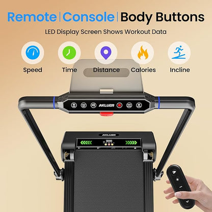 Walking Pad Treadmill with Auto Incline, 6 in 1 Under Desk Treadmill, 6-Level Incline Treadmills, 2.5HP Portable Treadmills for Home with 330LBS Capacity, LED Display, Remote Control