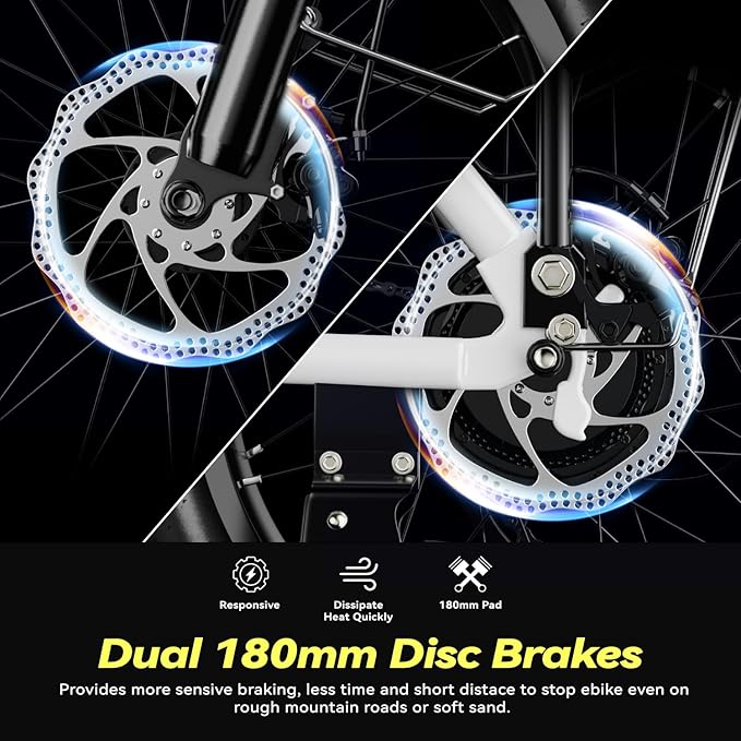 Foldable Electric Bike for Adults, 30+MPH, 48V 20Ah Removable Lithium Battery up to 80Miles, 20" Fat Tire 1000W Peak Motor Dirt Ebike Adult Electric Bicycle for Commute Beach Mountain E Bike