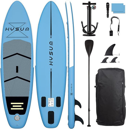 Inflatable Stand Up Paddle Board, 10'x30''x6'' Ultra-Light Paddleboards for All Skill Levels with SUP Accessories, Paddle, Fins, Leash, SUP Pump, Backpack