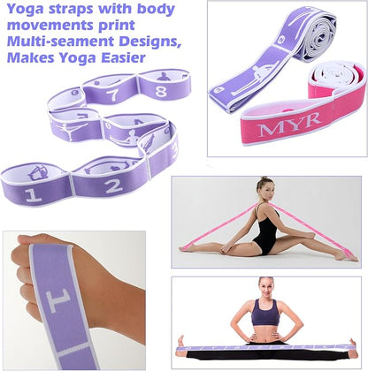 2Pcs Stretching Strap for Kids, Elastic Yoga Straps with Loops for Stretching Equipment, Kids Stretch Band, Resistance Bands, Gymnastics Stretch Band for Trainer Gymnastics Training, Yoga, Latin