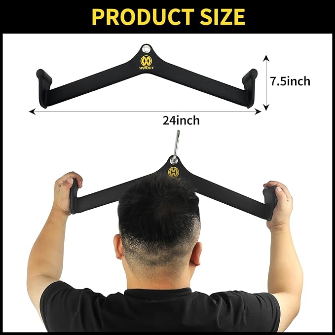 LAT Pulldown Attachment,Back Tricep Bar Strength Training,Handle Grips Lat Pull Down Bar Press Down Exercises,Cable Machine Accessories, Cable Back Attachments for Home Gym