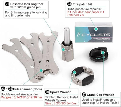 27 Piece Bike Tool Kit - Bike Tools Maintenance Repair Kit - Mountain/Road Bike Bicycle Repair Tool Kit With Storage Case