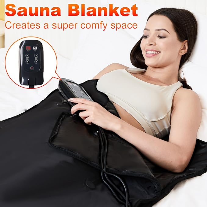 Far Infrared Sauna Blanket: Portable Sauna Blanket for Home Therapy-Infrared Blanket Sauna with 86–176°F Temp Range