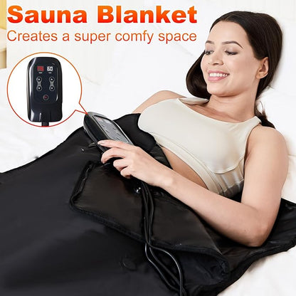 Far Infrared Sauna Blanket: Portable Sauna Blanket for Home Therapy-Infrared Blanket Sauna with 86–176°F Temp Range