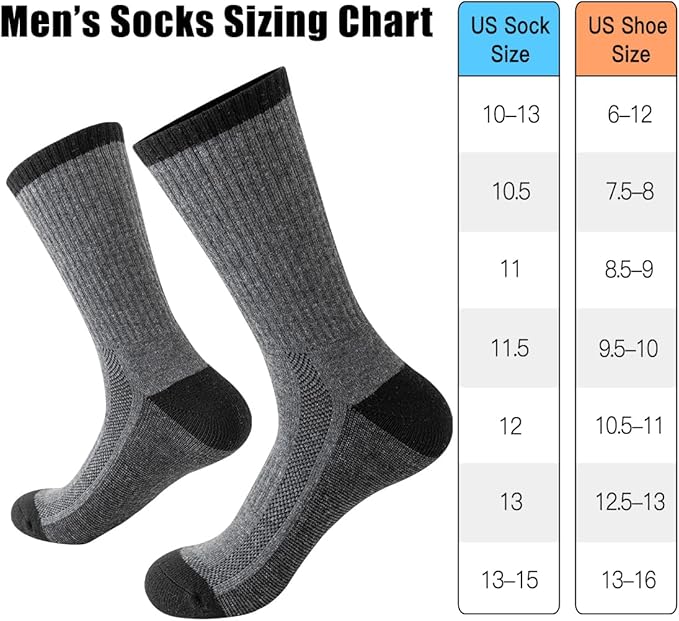 JOYNÉE 8 Pairs Mens Breathable Athletic Crew Socks Arch Support Cushioned Socks for Hiking Sports Running,Sock Size:10-13