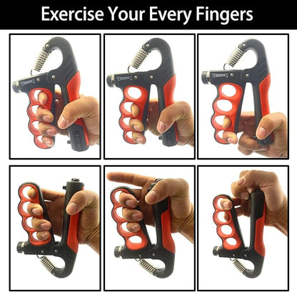 2PACK Grip Strength Trainer, 5-100KG (11-220 LB) Adjustable Resistance Forearm Hand Gripper Strengthener with Counter, Hand Wrist Exercise Workout Equipment for Home/Office Gym