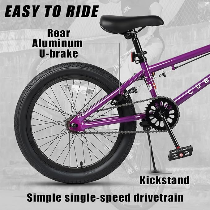 Freestyle BMX Bike, 18 20 Inch Kids Bicycle for 5-13 Years Old Kids and Beginner Level Rider, Multiple Colors