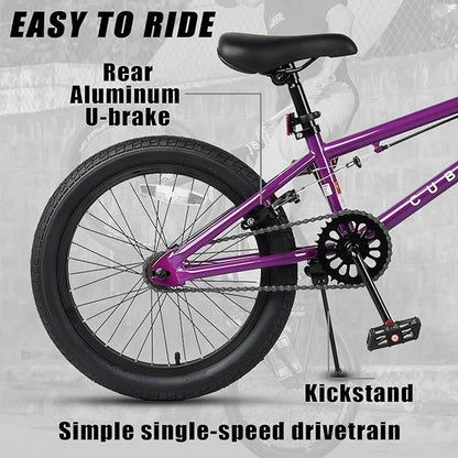 Freestyle BMX Bike, 18 20 Inch Kids Bicycle for 5-13 Years Old Kids and Beginner Level Rider, Multiple Colors