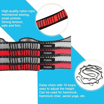 FOSER 2pcs Daisy Chains, Yoga Hammock Extension Strap, Adjustable Nylon Strap Fitness Pilates and Exercise Extend Strap