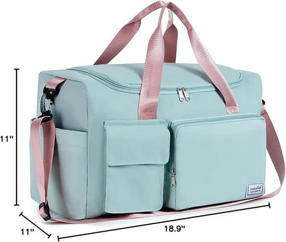 FIORETTO Women's Gym Duffle Bag with Shoes Compartment, 37L Capacity, Ideal for Travel, Gym, Sports, Duffel, Weekender
