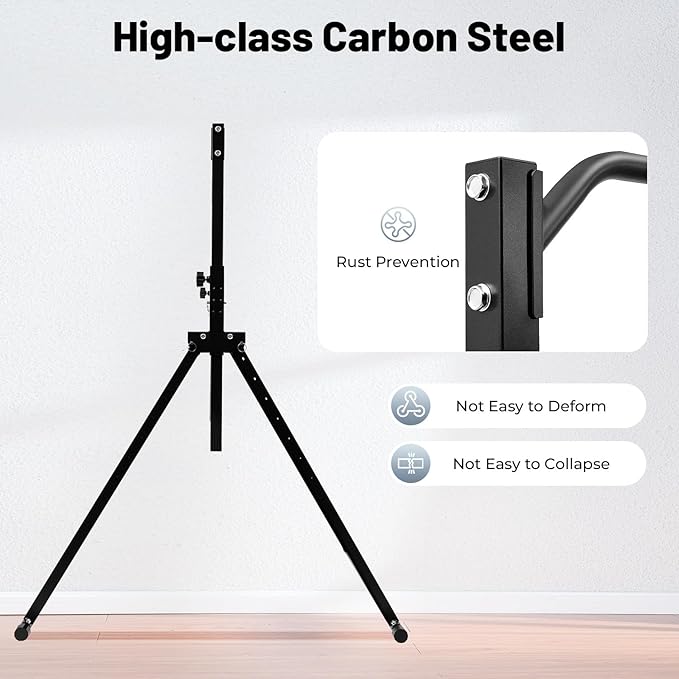 Foldable Power Tower Pull Up Bar Dip Station, 200kg/440.92lbs Triangular Pull Up Bar Station Adjustable, Multi-Function Strength Training Fitness Equipment for Home Gym