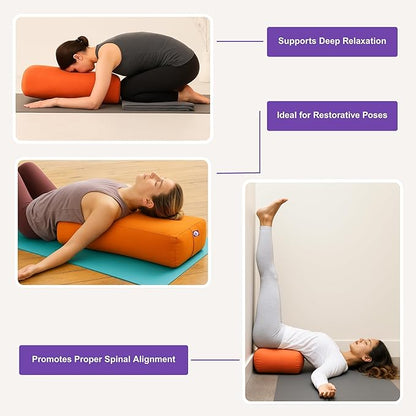 Rectangular Cotton Yoga Bolster, Yoga Pillow, Yoga Cushion, Yin yoga Bolster, Iyengar yoga bolster
