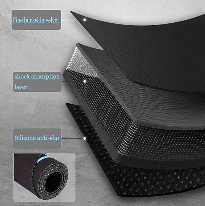 Non-Slip Workout Mat for Ab Roller Wheel, Exercise Mat with Storage Bag, 7mm Extra Thick Exercise Equipment Yoga Floor Mats Home & Gym Sound Insulation Protection Pads